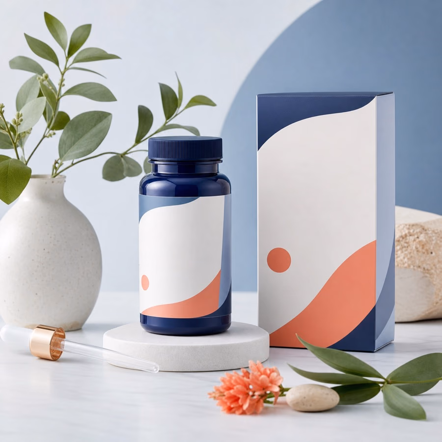 AI product mockup sample showing packaging concept imagery for a small business product